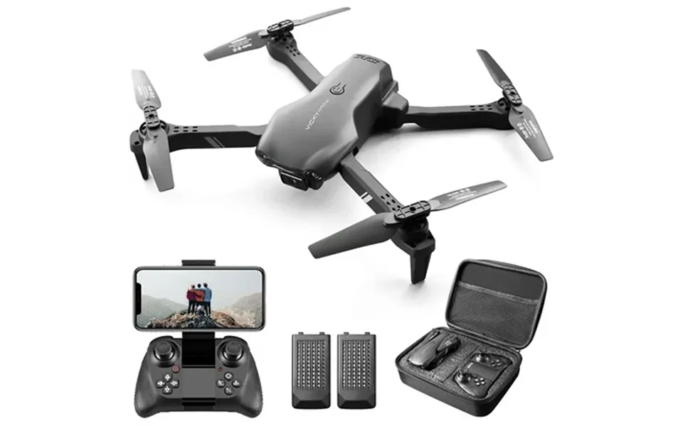 4drc V8 Drone With 720p Hd Camera For Adults And Children Fpv Real-time Video 3 Modular Batteries And Storage Bag Black