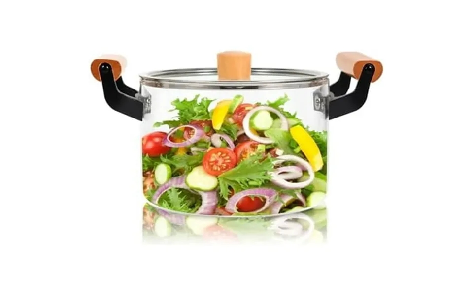 4l Simmer Pot Clear Cook Pot Heat Resistant Cooking Pot Cookware Glass Saucepan With Cover And Wooden Handle For Stove F