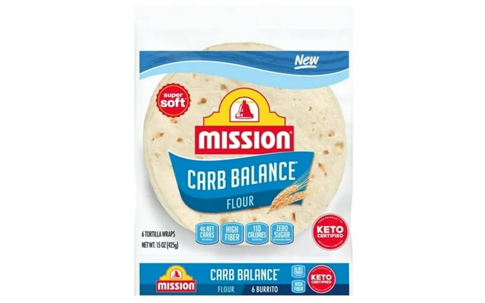 4pack Of Mission Carb Balance Flour Tortillas Burrito Size 6 Count