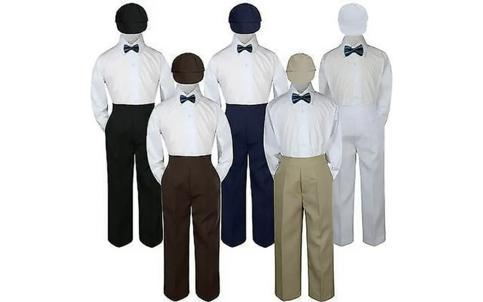 4pc Green Teal Oasis Bow Tie Party Suit Pants Set Baby Boy Toddler Kid S-7