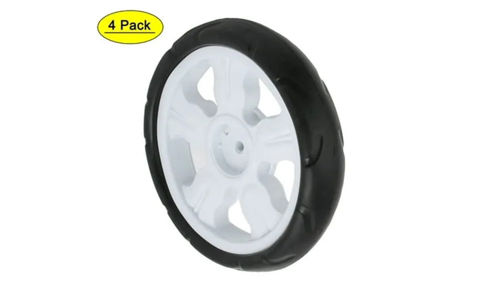 4pcs 190mm Dia Plastic Single Wheel Pulley Rolling Roller White 8x25mm