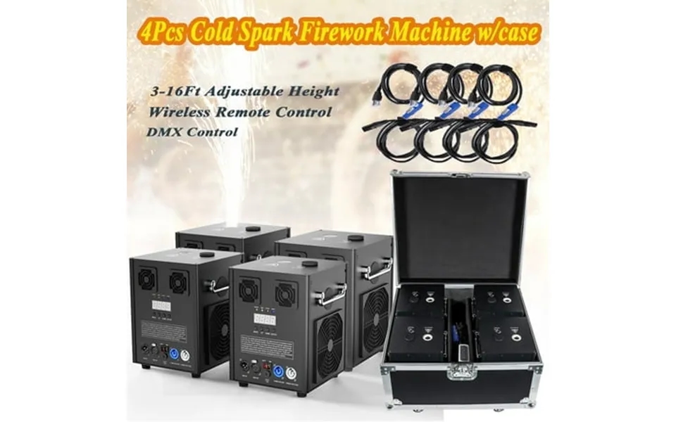 4pcs Cold Spark Firework Machine With Flight Case Smart Dmx Control Dj Equipment Machine For Wedding Christmas Party Mus