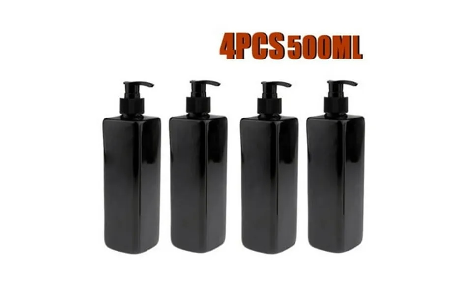 4pcs Empty Pump Dispenser Bottle Lotion Shampoo Foaming Liquid Soap 500ml Black