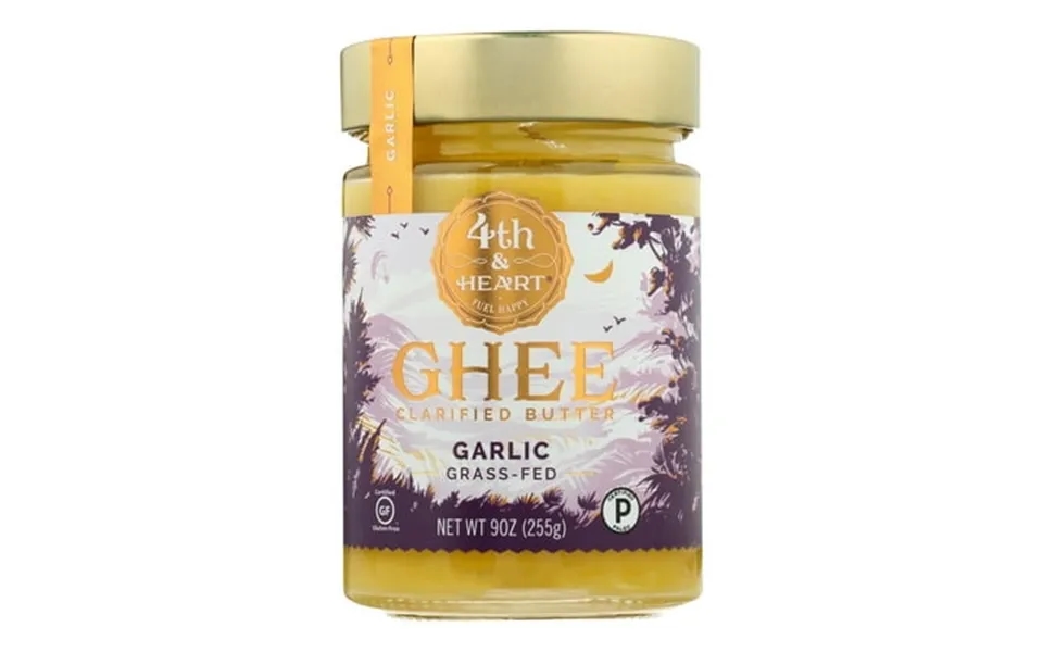 4th & Heart Ghee Clarified Butter Grass-fed Garlic 9 Oz Pack Of 2