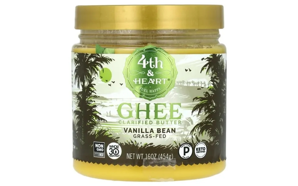 4th & Heart Ghee Clarified Butter Grass-fed Vanilla Bean 16 Oz Pack Of 4