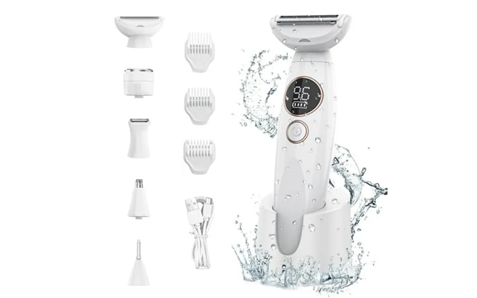 5 In 1 Bikini Trimmer For Women Ipx7 Waterproof Wet & Dry Electric Razors For Women With Charge Dock Womens Electric Sha