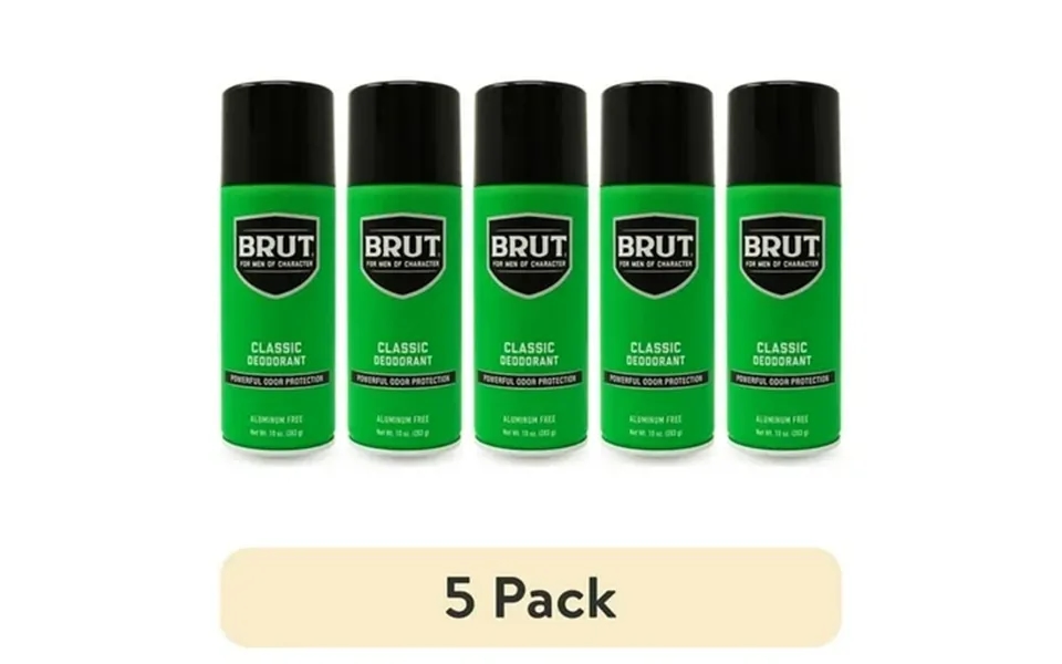 5 Pack Brut Classic Aluminum-free Deodorant Spray Powerful Odor Protection 10 Oz