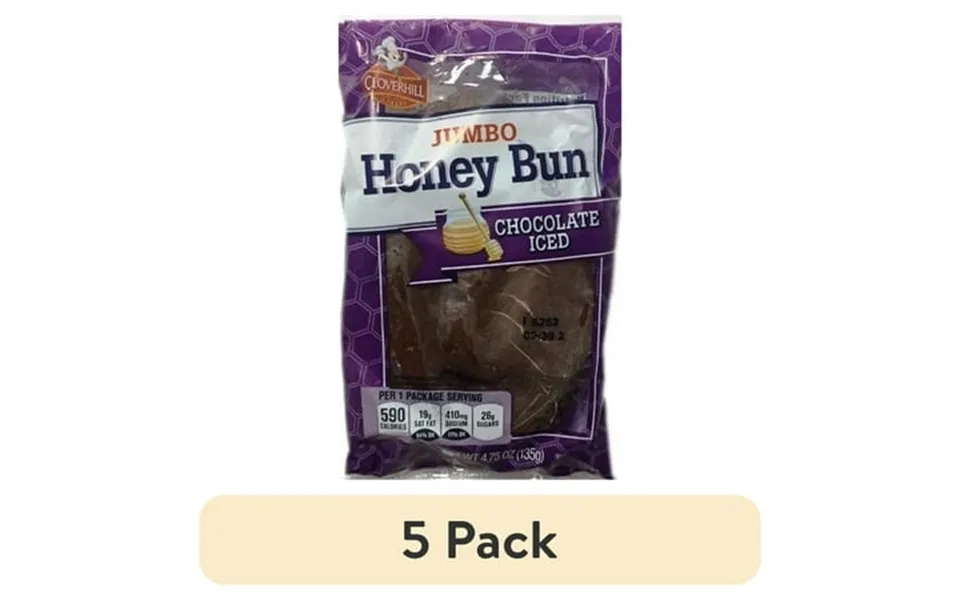 5 Pack Cloverhill Jumbo Honey Bun Chocolate Iced - 4.75oz Multi Pack