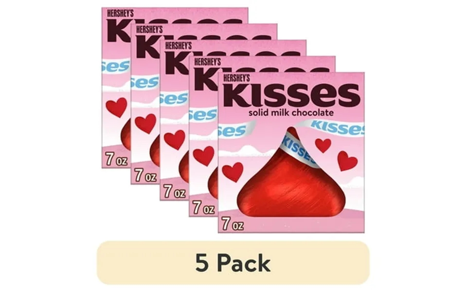 5 Pack Hershey S Kisses Solid Milk Chocolate Valentine S Candy Gift Box 7 Oz