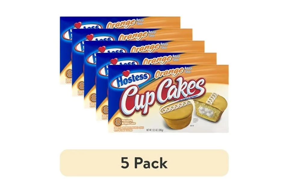 5 Pack Hostess Orange Cupcakes 8 Count 13.5 Oz Box Pack Of 3 24 Total