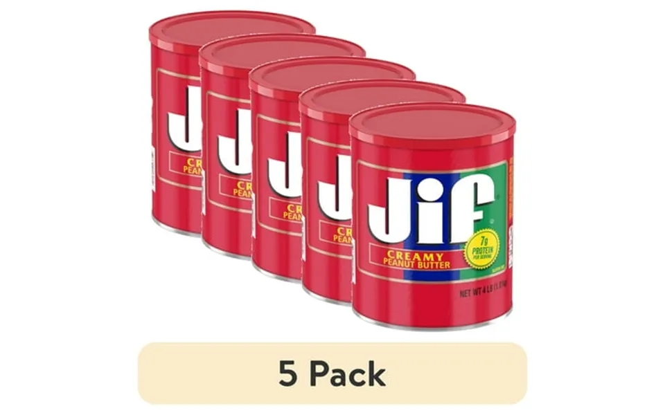 5 Pack Jif Creamy Peanut Butter 4-pound Can