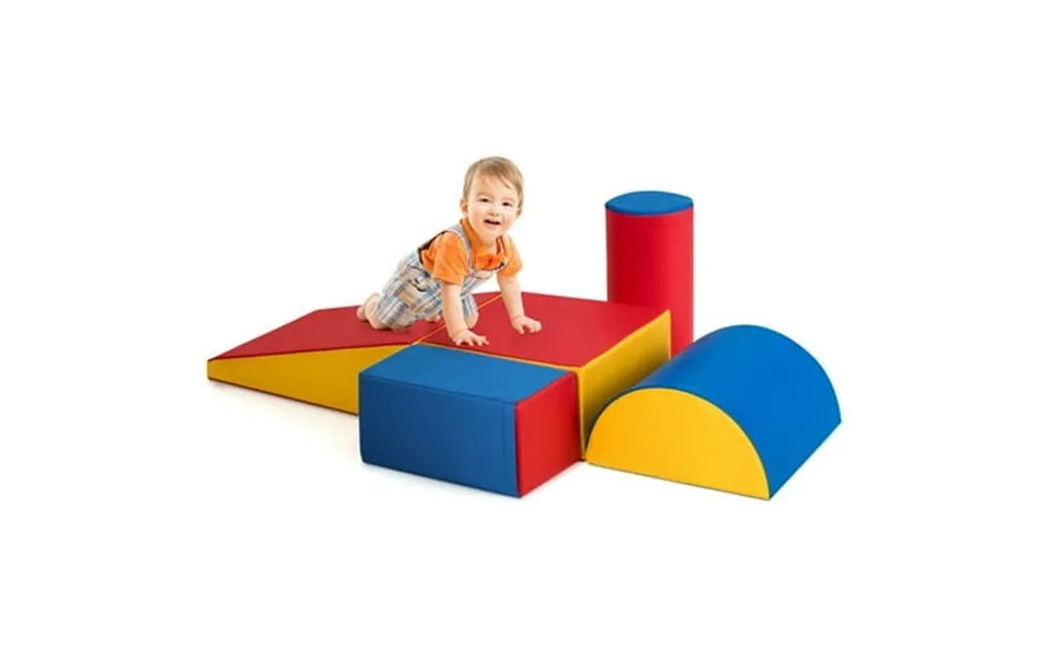 5 Piece Climb And Crawl Foam Activity Play Set Safe Active Climbing Lightweight Interactive Set