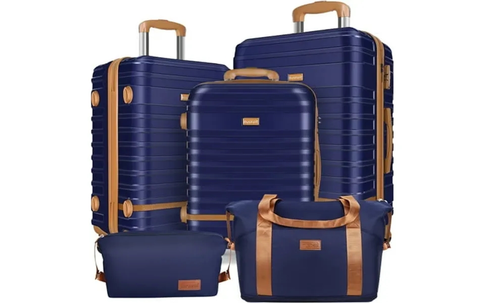 5 Piece Luggage Sets And Travel Duffel Bag Abs Hardshell Hardside Checked Luggage With Tsa Lock And Double Spinner Wheel