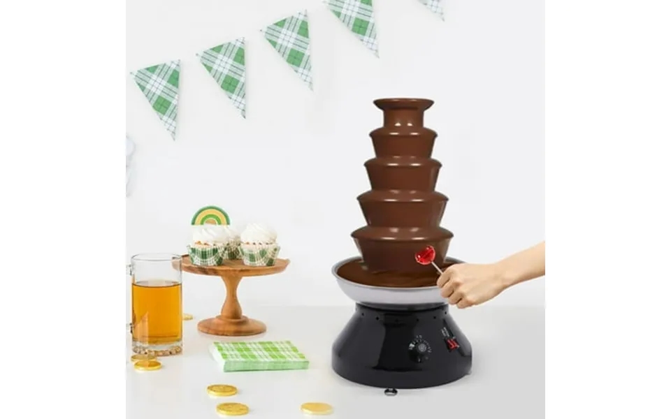 5 Tiers Electric Chocolate Fountain 7 Lbs Commercial Hot Chocolate Fondue Tower