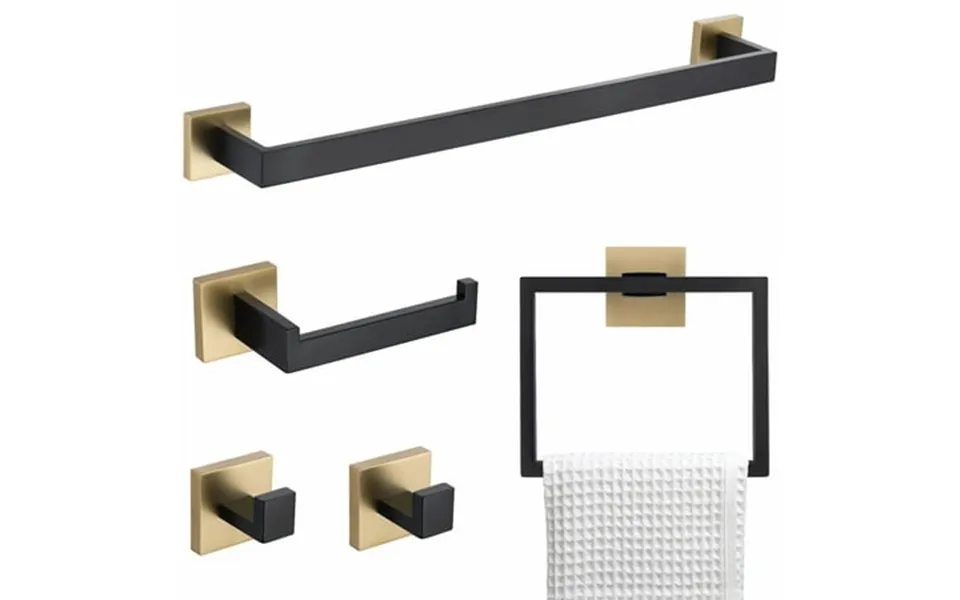 5-piece Bathroom Hardware Accessories Set 23.6 Towel Bar Towel Rack Sets Modern Towel Ring Kit Stainless Steel Wall Moun