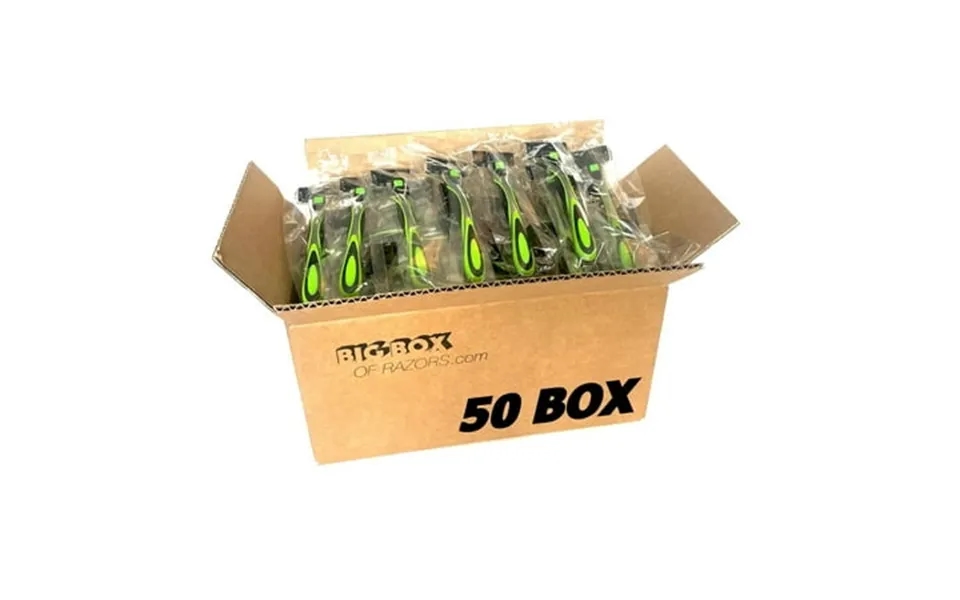 50 Box Premium Six Blade Razors - Disposable Stainless Steel Hospitality Quality Shavers High End Blade Razors For Men A