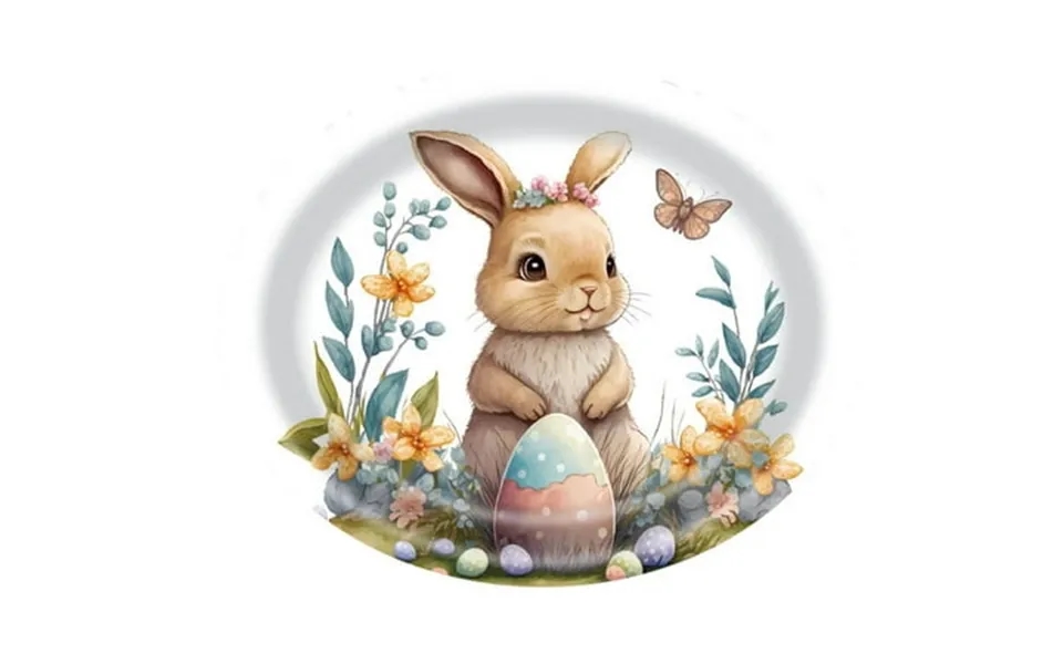 50 Pack Disposable Paper Plates For Easter Party 12.6 X10.6 Easter Bunny Floral Disposable Party Tableware Oval Plates W