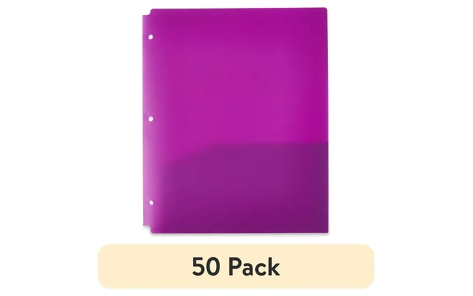 50 Pack Pen Gear 2-pocket Poly Folders Purple 9.4 X 11.4 50 Pack