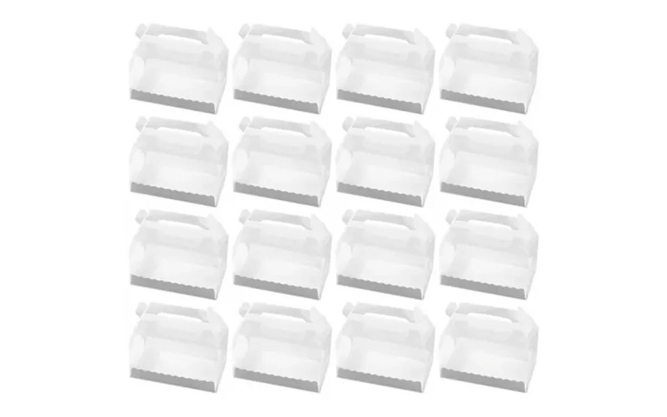 50 Pcs Clear Gable Box With Carrying Handle For Dessert Bread Gift Box Clear Plastic Party Cookie Packaging Box Easy To