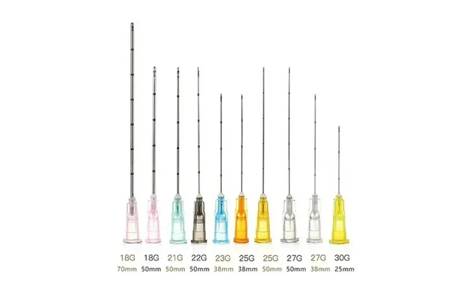 50pcs 22g 50mm Micro Cannulas With Puncture Blunt Tip For Fillers