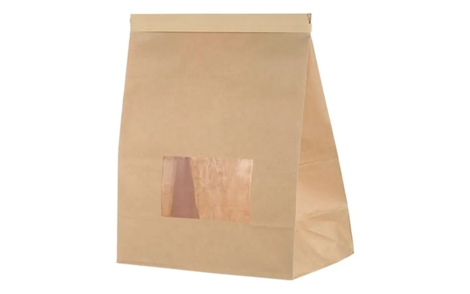 50pcs Bakery Bags With Window Tin Tie Tab Lock Bags Kraft Paper Bags For Cookies Rectangle 10