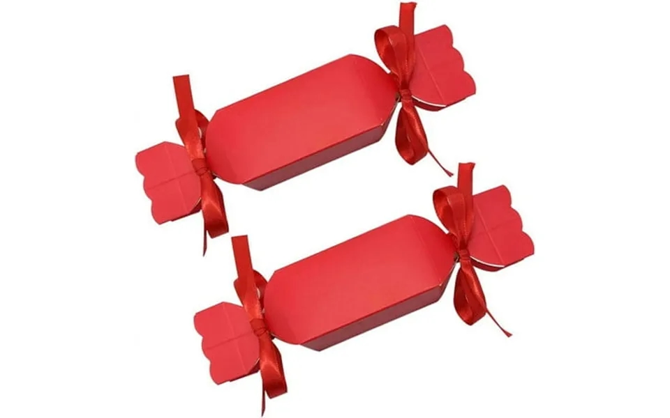 50pcs Candy Box For Favor Christmas Box With 100 Ribbon Xmas Giftbox Diy Gift Cake Boxes Gift Party Dessert Cookie Paper