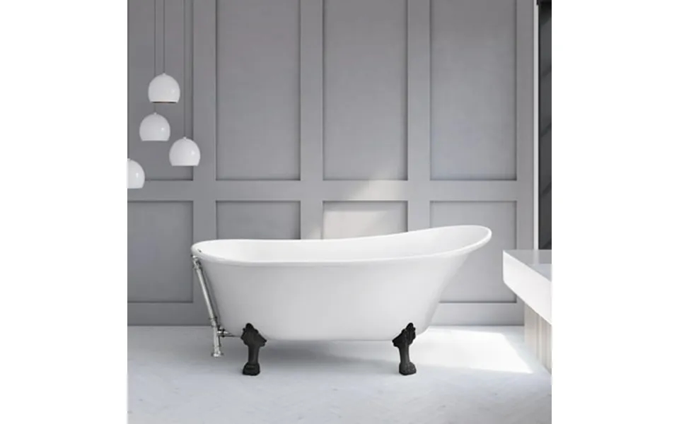 59 Streamline N341bl-ch Soaking Clawfoot Tub And Tray With External Drain