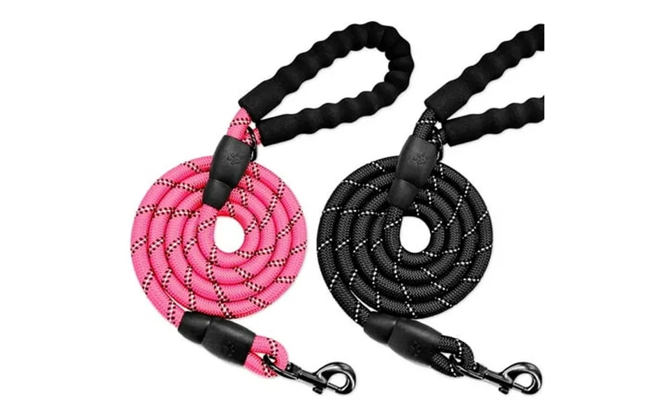 5ft 1 2in Strong Dog Leash For Large Dogs & Medium Size Dogs - Highly Reflective Heavy Duty Dog Rope Leash With Soft Pad