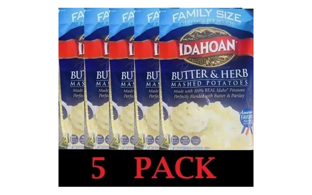 5x Idahoan Butter & Herb Mashed Potatoes 8 Oz Family Size Packet - 5 Pack product image