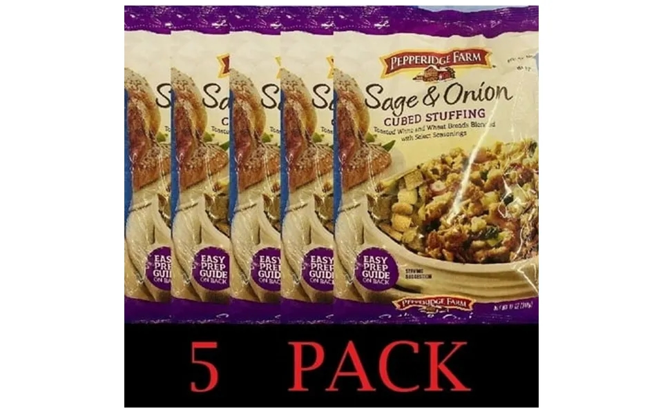 5x Pepperidge Farm Sage & Onion Cubed Stuffing 12 Oz Bag - 5 Pack