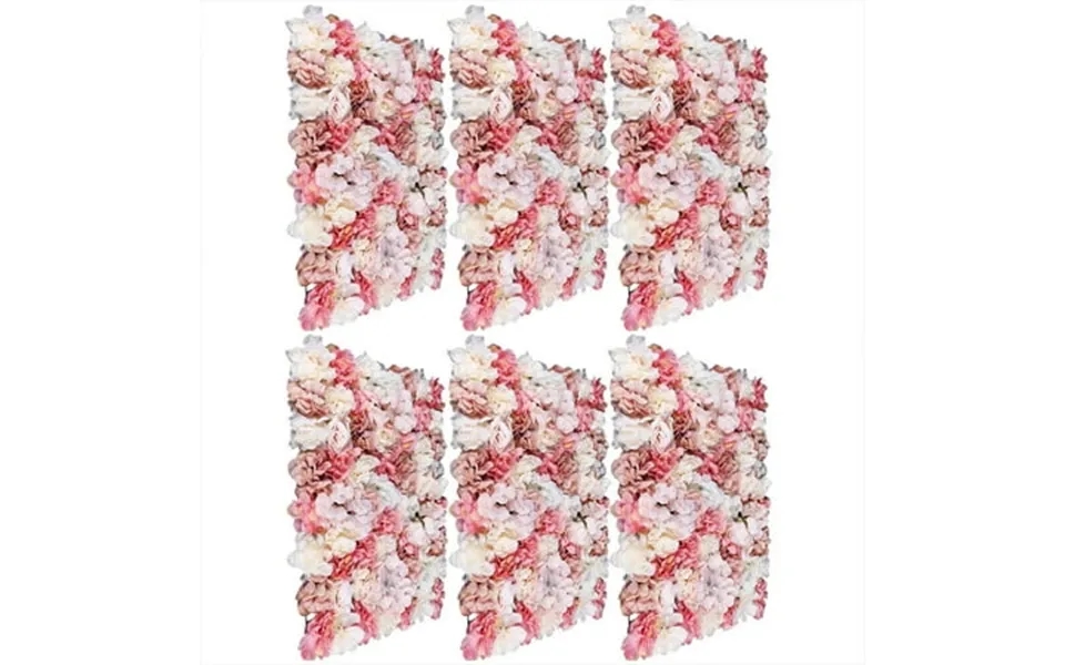 6 12pcs Artificial Rose Flower Wall Panels Bouquet Wedding Backdrop Party Decor