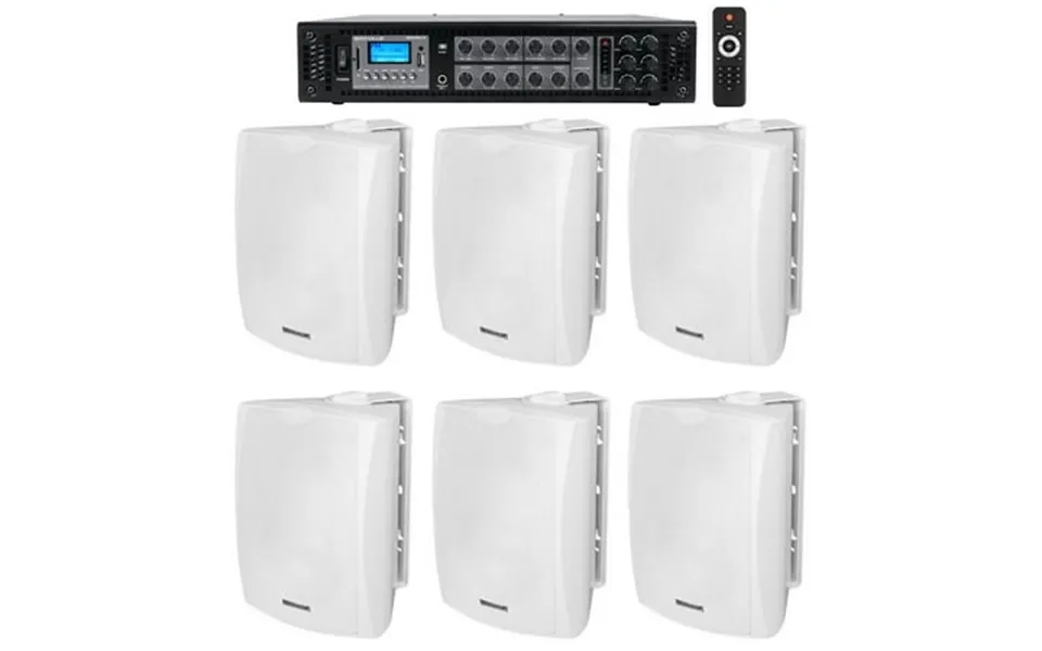 6 6.5 White Commercial 70v Wall Speakers Amp For Restaurant Office Cafe Bar