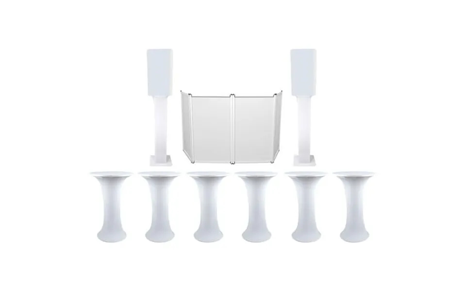 6 Club Scene Highboy Tables White 15 Speaker Scrims Dj Facade 2 Totem Stands