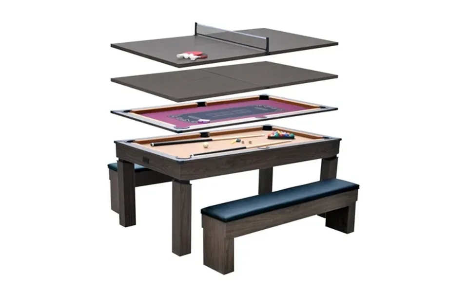 6 Ft Pool Table 4-in-1 Dining Top Table Tennis And Poker With Game Accessories By Barrington Billiards