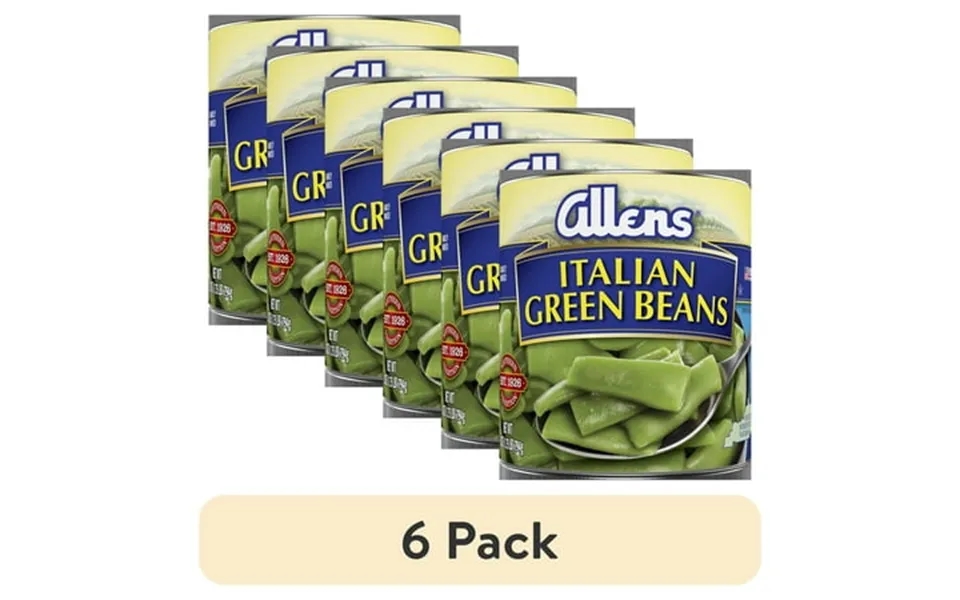 6 Pack Allens Canned Cut Italian Green Beans 28 Oz