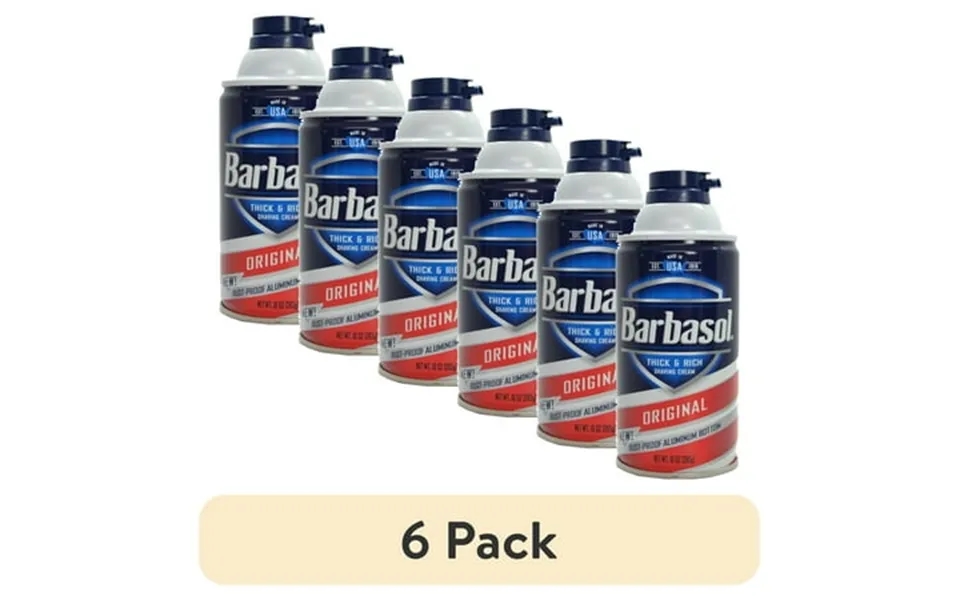 6 Pack Barbasol Thick & Rich Shaving Cream Original - 10oz Each