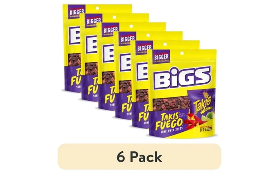 6 Pack Bigs Takis Fuego Sunflower Seeds Hot Chili Lime Flavor Low Carb Lifestyle 5