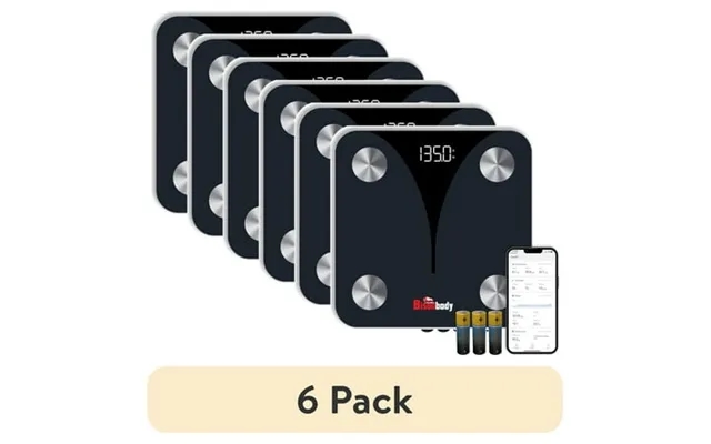6 Pack Bisonbody Smart Digital Bathroom Scale For Body Weight And Fat Percentage 20 Body Composition Data Detection Dura product image