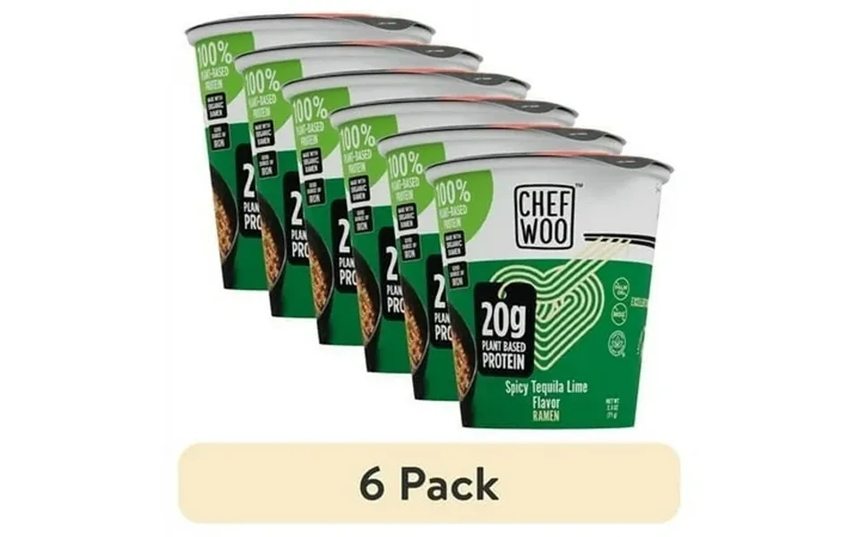 6 Pack Chef Woo Spicy Tequila Lime Ramen High Protein Noodles 20g Of Animal-free Bioavailable Protein 2