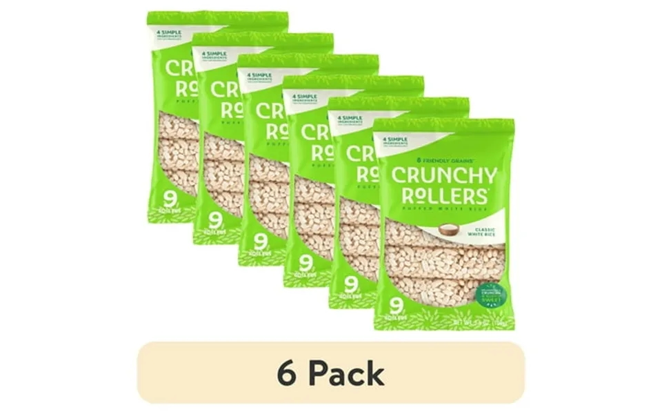 6 Pack Friendly Grains Crunchy Rollers Classic White Rice Allergen Free Gluten-free 9ct