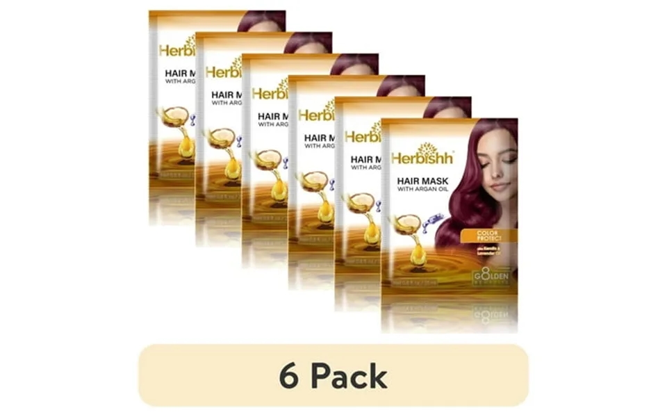 6 Pack Herbishh Hair Mask With Argan Oil-deep Conditioning & Hydration For Healthier Looking For Very Dry Weak Stressed