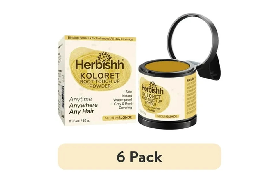 6 Pack Koloret Root Touch Up Powder Medium Blonde Powder For Women & Men Instant Root Cover Up For Gray Coverage Hairlin