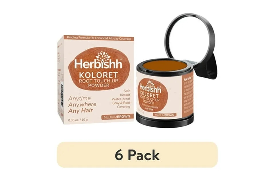 6 Pack Koloret Root Touch Up Powder Medium Brown Powder For Women & Men Instant Root Cover Up For Gray Coverage Hairline