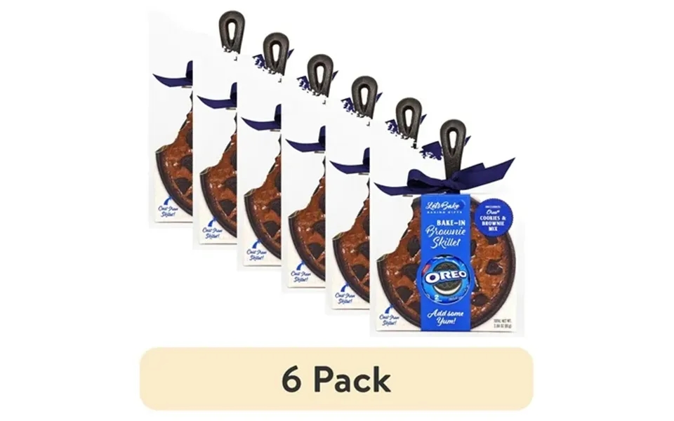 6 Pack Let S Bake Chocolate Brownie Mix With Oreo Treats Includes Dry Brownie Mix And Oreo Cookies And A Reusable Person
