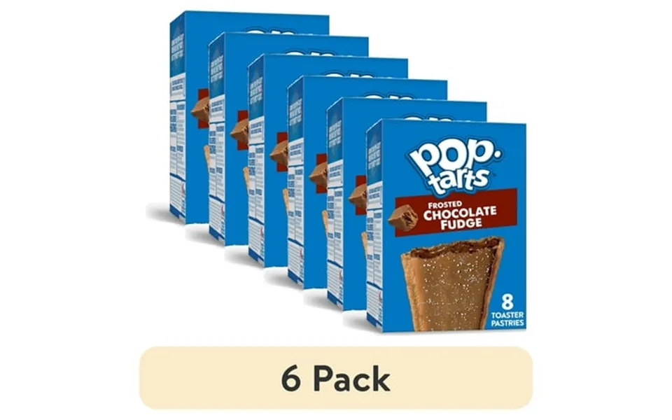 6 Pack Pop-tarts Frosted Chocolate Fudge Toaster Pastries Breakfast Foods Shelf-stable 13