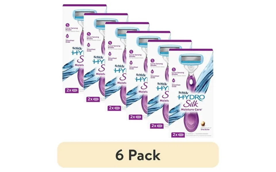 6 Pack Schick Hydro Silk Moisture Care With Shea Butter Razor With 2 Refill Blade Cartridges