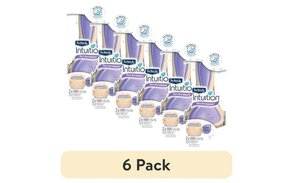 6 Pack Schick Intuition Pure Nourishment Razor With 2 Refill Blade Cartridges