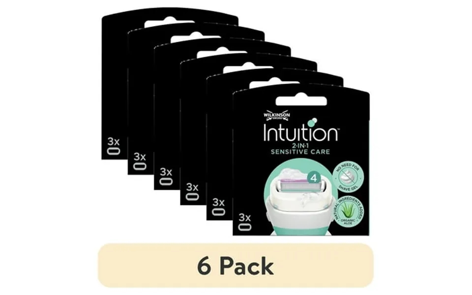 6 Pack Wilkinson By Schick Intuition Sensitive Care With Aloe Refill Blade Cartridges For Women 3 Count