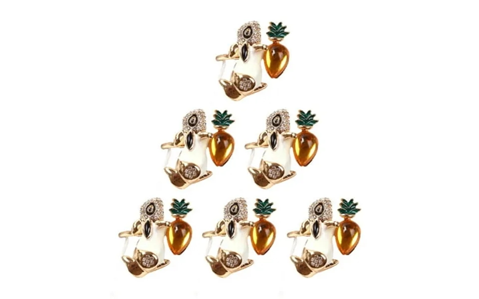 6 Pieces Easter Bunny Napkins Rings Rabbit Napkin Buckle Glossy Metal Napkin Rings Holders For Holiday Family Dinner Din