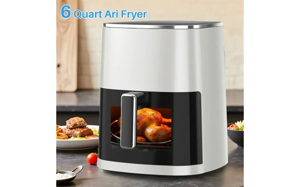 6 Qt Air Fryer Sliver 12-in-1 Functions Air Fryer Automatic Shutoff Built-in Timer Basket Oil Frying 400 F Max